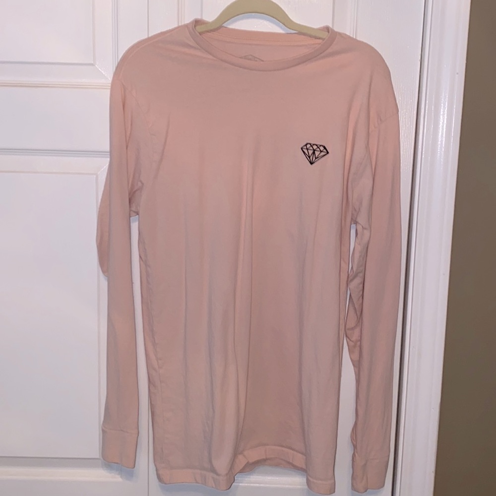 Eighty eight Brand Light Pink Long Sleeve Tee with Diamond